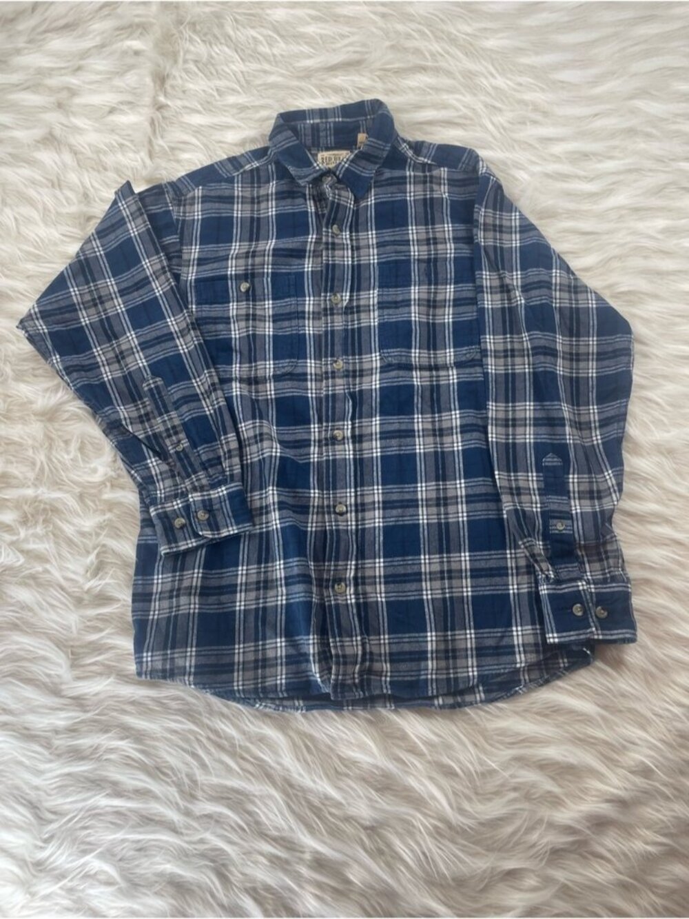 RedHead Western Flannel Men's M Navy White Plaid